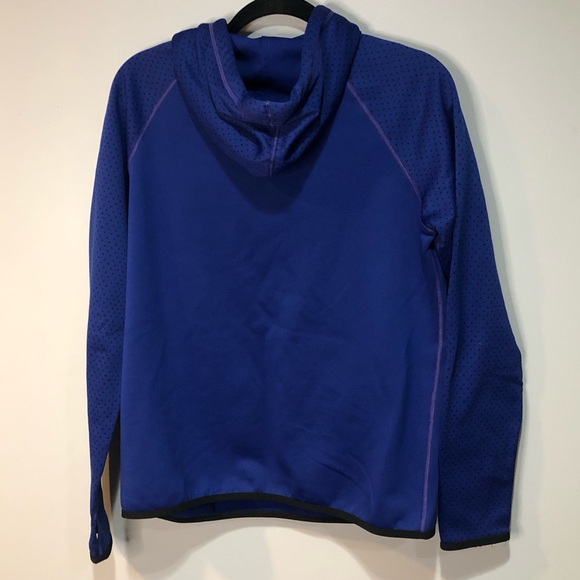 Nike Dri-Fit Blue Pullover Hoodie Sweatshirt Pattern Sleeves - Picture 2 of 9